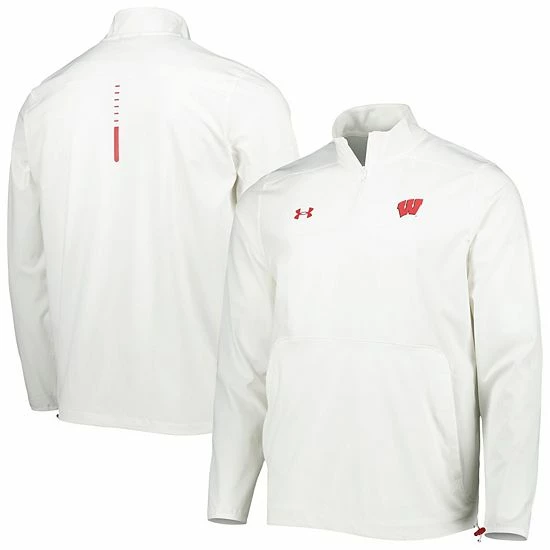 Men's Under Armour White Wisconsin Badgers Motivate 2.0 Quarter-Zip Performance Jacket 1 Men's Under Armour White Wisconsin Badgers Motivate 2.0 Quarter-Zip Performance Jacket