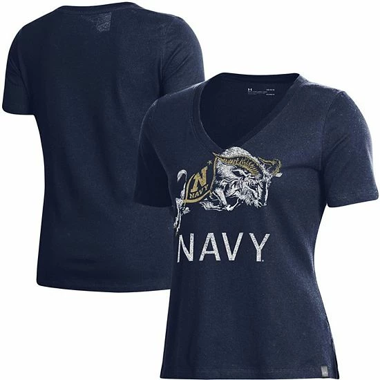 Women's Under Armour Navy Navy Midshipmen Logo Performance V-Neck T-Shirt 1 Women's Under Armour Navy Navy Midshipmen Logo Performance V-Neck T-Shirt