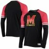 Men's Under Armour Black/Red Maryland Terrapins Game Day Sleeve Stripe Raglan Long Sleeve T-Shirt