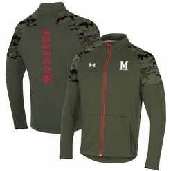 Men's Under Armour Olive Maryland Terrapins Freedom Full-Zip Fleece Jacket