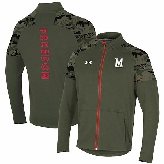 Men's Under Armour Olive Maryland Terrapins Freedom Full-Zip Fleece Jacket 2 Men's Under Armour Olive Maryland Terrapins Freedom Full-Zip Fleece Jacket - Image 2