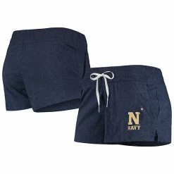 Women's Under Armour Heathered Navy Navy Midshipmen Performance Cotton Shorts