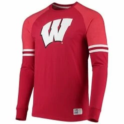 Men's Under Armour Red Wisconsin Badgers Game Day Sleeve Stripe Raglan Long Sleeve T-Shirt -Under Armour SHOP unnamed file 11205