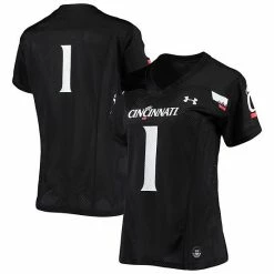 Women's Under Armour #1 Black Cincinnati Bearcats Finished Replica Football Jersey
