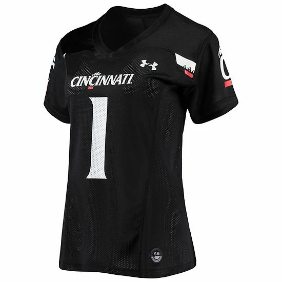 Women's Under Armour #1 Black Cincinnati Bearcats Finished Replica Football Jersey 3 Women's Under Armour #1 Black Cincinnati Bearcats Finished Replica Football Jersey - Image 3