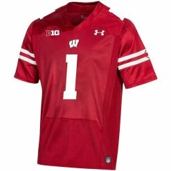 Men's Under Armour #1 Red Wisconsin Badgers Premier Football Jersey 7 Men's Under Armour #1 Red Wisconsin Badgers Premier Football Jersey -Under Armour SHOP unnamed file 11226
