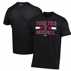 Men's Under Armour Black Texas Tech Red Raiders Baseball Stack Performance T-Shirt