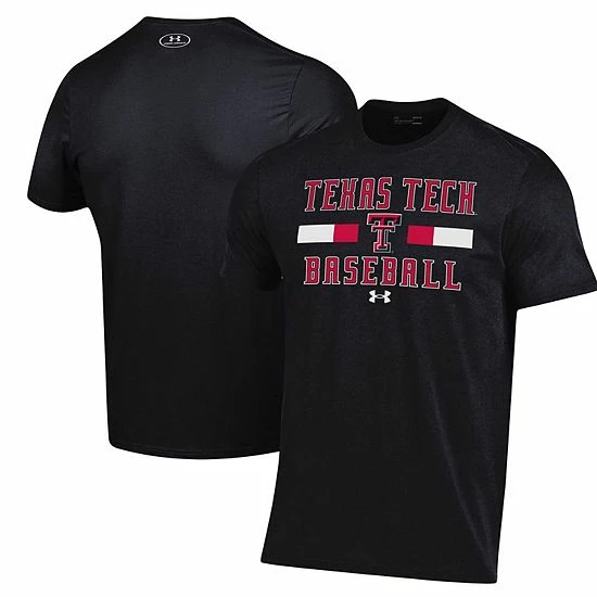 Men's Under Armour Black Texas Tech Red Raiders Baseball Stack Performance T-Shirt 1 Men's Under Armour Black Texas Tech Red Raiders Baseball Stack Performance T-Shirt