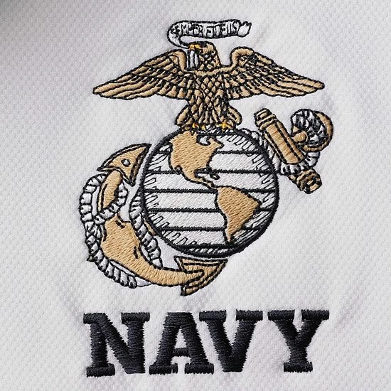 Men's Under Armour White Navy Midshipmen Rivalry USMC Team Issue Performance Playoff 2.0 Pique Special Game Polo 5 Men's Under Armour White Navy Midshipmen Rivalry USMC Team Issue Performance Playoff 2.0 Pique Special Game Polo - Image 5