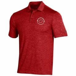 Men's Under Armour Red Wisconsin Badgers Coaches On-Court Basketball Playoff Performance Polo