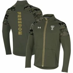 Men's Under Armour Olive Texas Tech Red Raiders Freedom Full-Zip Fleece Jacket