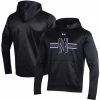 Men's Under Armour Black Northwestern Wildcats Logo Stripe Fleece Pullover Hoodie