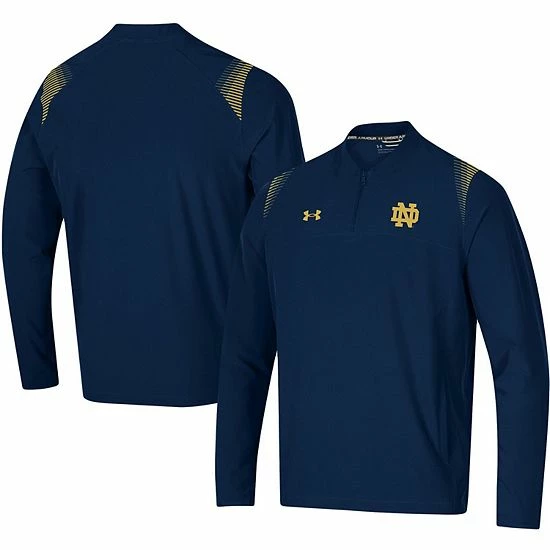 Men's Under Armour Navy Notre Dame Fighting Irish 2021 Sideline Motivate Quarter-Zip Jacket 2 Men's Under Armour Navy Notre Dame Fighting Irish 2021 Sideline Motivate Quarter-Zip Jacket - Image 2
