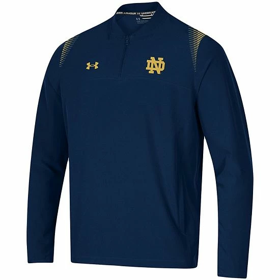 Men's Under Armour Navy Notre Dame Fighting Irish 2021 Sideline Motivate Quarter-Zip Jacket 3 Men's Under Armour Navy Notre Dame Fighting Irish 2021 Sideline Motivate Quarter-Zip Jacket - Image 3