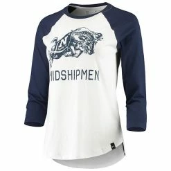 Women's Under Armour White/Navy Navy Midshipmen Performance Cotton 3/4-Sleeve Raglan T-Shirt 6 Women's Under Armour White/Navy Navy Midshipmen Performance Cotton 3/4-Sleeve Raglan T-Shirt -Under Armour SHOP unnamed file 11365