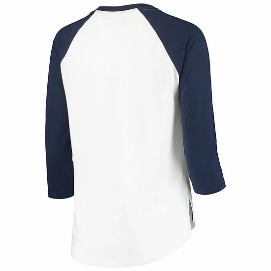 Women's Under Armour White/Navy Navy Midshipmen Performance Cotton 3/4-Sleeve Raglan T-Shirt 4 Women's Under Armour White/Navy Navy Midshipmen Performance Cotton 3/4-Sleeve Raglan T-Shirt - Image 4