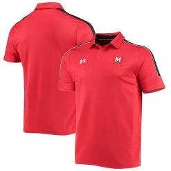 Men's Under Armour Red Maryland Terrapins Sideline Recruit Performance Polo
