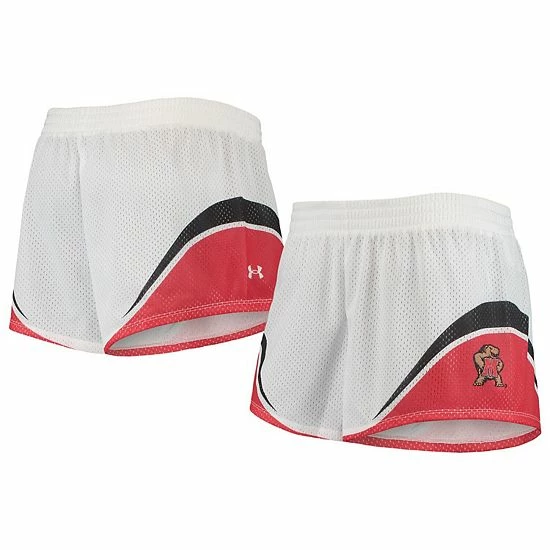 Women's Under Armour White/Red Maryland Terrapins Mesh Shorts 1 Women's Under Armour White/Red Maryland Terrapins Mesh Shorts