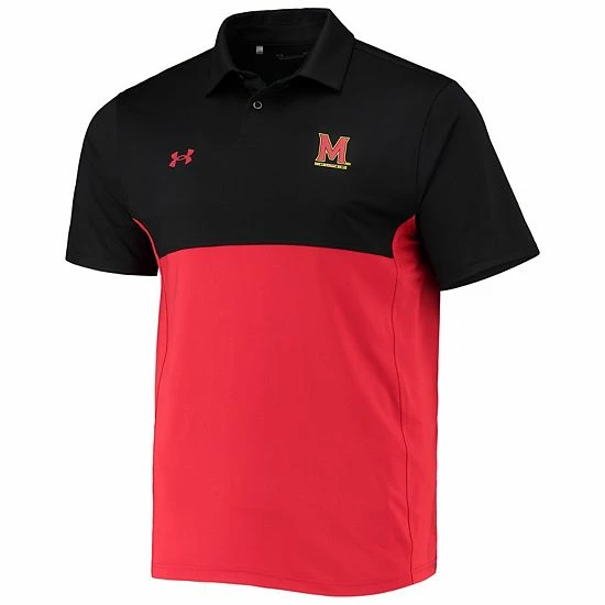Men's Under Armour Black/Red Maryland Terrapins 2022 Blocked Coaches Performance Polo 3 Men's Under Armour Black/Red Maryland Terrapins 2022 Blocked Coaches Performance Polo - Image 3