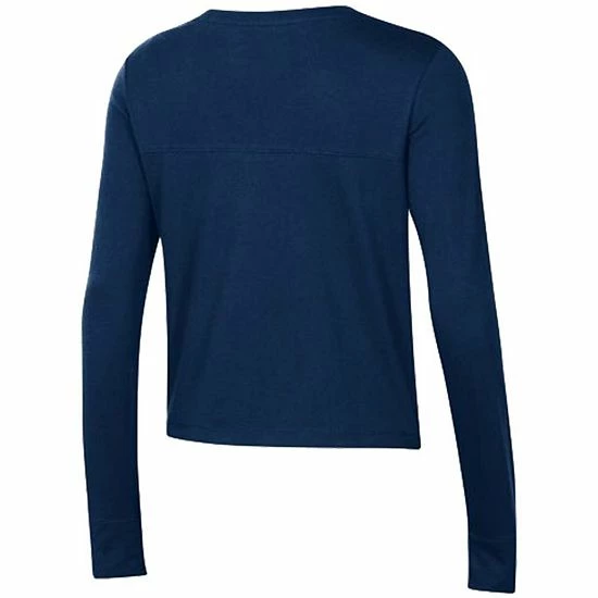 Women's Under Armour Navy Navy Midshipmen Vault Cropped Long Sleeve T-Shirt 4 Women's Under Armour Navy Navy Midshipmen Vault Cropped Long Sleeve T-Shirt - Image 4