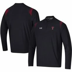 Men's Under Armour Black Texas Tech Red Raiders 2021 Sideline Motivate Quarter-Zip Jacket