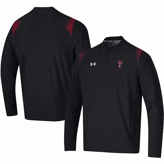 Men's Under Armour Black Texas Tech Red Raiders 2021 Sideline Motivate Quarter-Zip Jacket 2 Men's Under Armour Black Texas Tech Red Raiders 2021 Sideline Motivate Quarter-Zip Jacket - Image 2