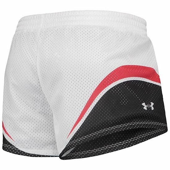 Women's Under Armour White/Black Texas Tech Red Raiders Mesh Shorts 4 Women's Under Armour White/Black Texas Tech Red Raiders Mesh Shorts - Image 4