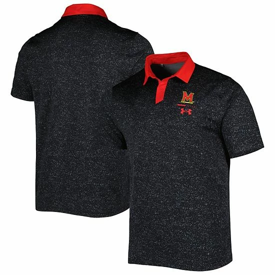 Men's Under Armour Black Maryland Terrapins Static Performance Polo 2 Men's Under Armour Black Maryland Terrapins Static Performance Polo - Image 2