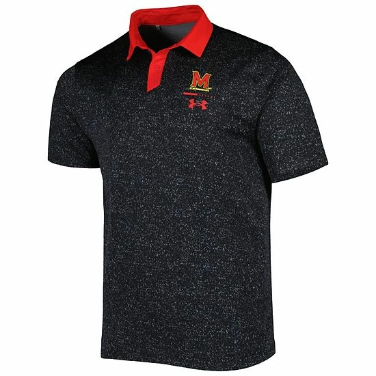 Men's Under Armour Black Maryland Terrapins Static Performance Polo 3 Men's Under Armour Black Maryland Terrapins Static Performance Polo - Image 3