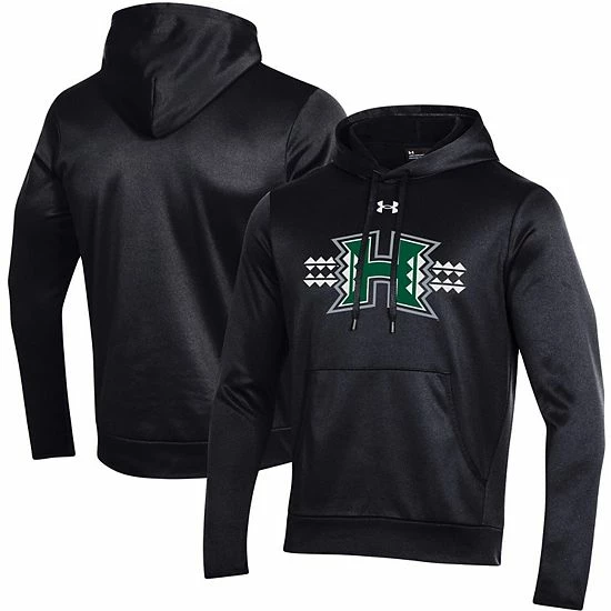 Men's Under Armour Black Hawaii Warriors Logo Stripe Fleece Pullover Hoodie 2 Men's Under Armour Black Hawaii Warriors Logo Stripe Fleece Pullover Hoodie - Image 2