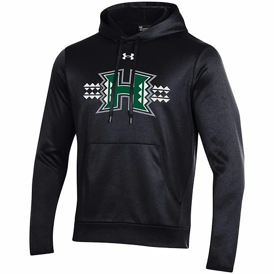 Men's Under Armour Black Hawaii Warriors Logo Stripe Fleece Pullover Hoodie 3 Men's Under Armour Black Hawaii Warriors Logo Stripe Fleece Pullover Hoodie - Image 3