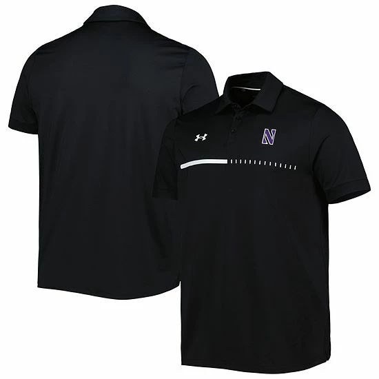Men's Under Armour Black Northwestern Wildcats Title Performance Polo 2 Men's Under Armour Black Northwestern Wildcats Title Performance Polo - Image 2