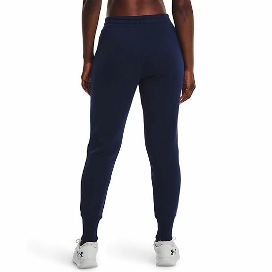 Women's Under Armour Rival Fleece Crest Joggers Midnight Navy 2 Women's Under Armour Rival Fleece Crest Joggers Midnight Navy - Image 2