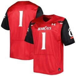 Men's Under Armour #1 Red Cincinnati Bearcats Team Wordmark Replica Football Jersey