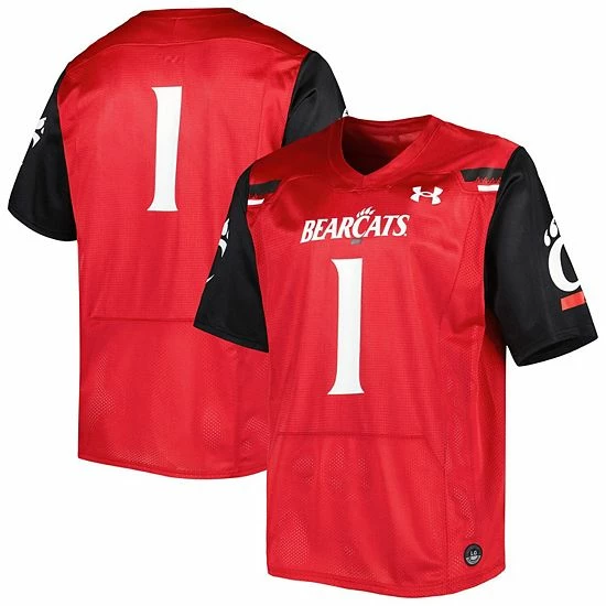 Men's Under Armour #1 Red Cincinnati Bearcats Team Wordmark Replica Football Jersey 1 Men's Under Armour #1 Red Cincinnati Bearcats Team Wordmark Replica Football Jersey