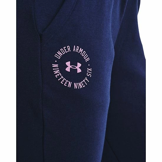 Women's Under Armour Rival Fleece Crest Joggers Midnight Navy 4 Women's Under Armour Rival Fleece Crest Joggers Midnight Navy - Image 4