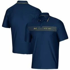 Men's Under Armour Navy Notre Dame Fighting Irish Sideline Chest Stripe Performance Polo
