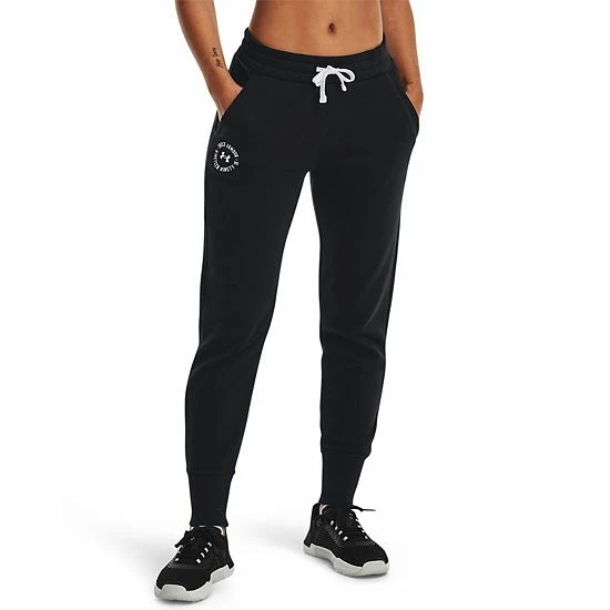 Women's Under Armour Rival Fleece Crest Joggers Midnight Navy 7 Women's Under Armour Rival Fleece Crest Joggers Midnight Navy - Image 7