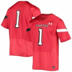 Men's Under Armour #1 Red Texas Tech Red Raiders Logo Replica Football Jersey