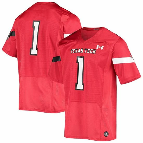 Men's Under Armour #1 Red Texas Tech Red Raiders Logo Replica Football Jersey 2 Men's Under Armour #1 Red Texas Tech Red Raiders Logo Replica Football Jersey - Image 2