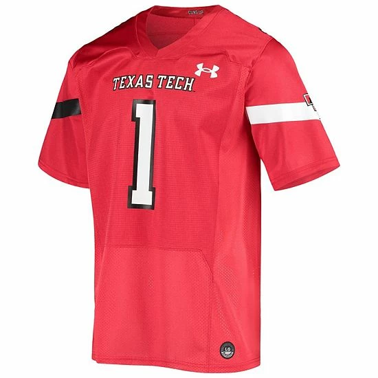Men's Under Armour #1 Red Texas Tech Red Raiders Logo Replica Football Jersey 3 Men's Under Armour #1 Red Texas Tech Red Raiders Logo Replica Football Jersey - Image 3