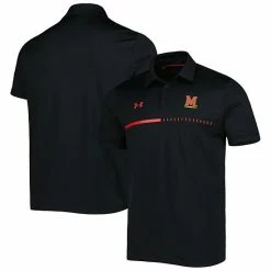 Men's Under Armour Black Maryland Terrapins Title Performance Polo
