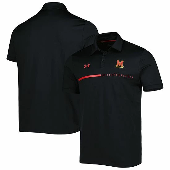 Men's Under Armour Black Maryland Terrapins Title Performance Polo 1 Men's Under Armour Black Maryland Terrapins Title Performance Polo