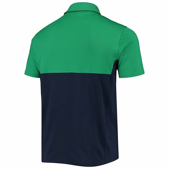 Men's Under Armour Green/Navy Notre Dame Fighting Irish 2022 Blocked Coaches Performance Polo 4 Men's Under Armour Green/Navy Notre Dame Fighting Irish 2022 Blocked Coaches Performance Polo - Image 4