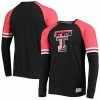 Men's Under Armour Black/Red Texas Tech Red Raiders Game Day Sleeve Stripe Raglan Long Sleeve T-Shirt