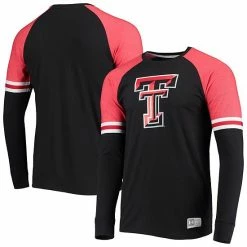 Men's Under Armour Black/Red Texas Tech Red Raiders Game Day Sleeve Stripe Raglan Long Sleeve T-Shirt