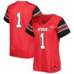 Women's Under Armour #1 Red Utah Utes Replica Football Jersey