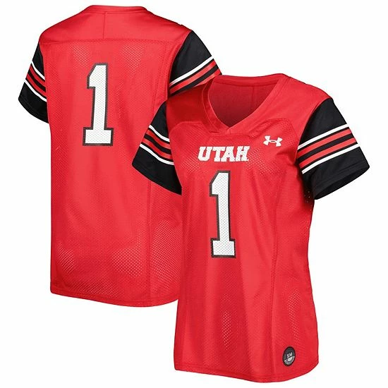 Women's Under Armour #1 Red Utah Utes Replica Football Jersey 1 Women's Under Armour #1 Red Utah Utes Replica Football Jersey