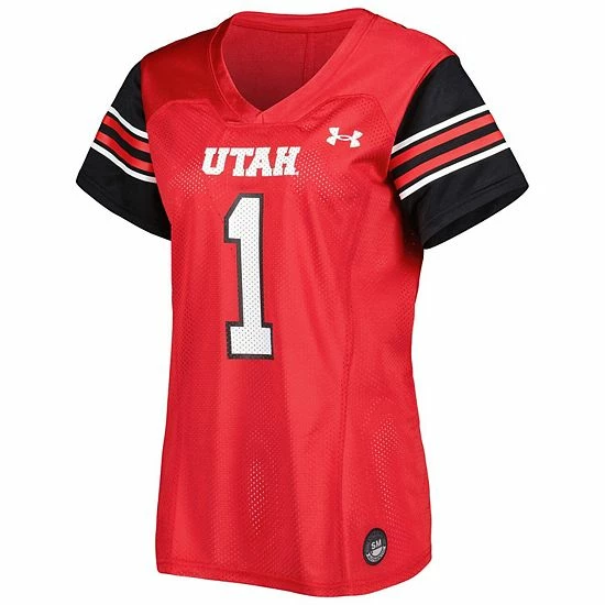 Women's Under Armour #1 Red Utah Utes Replica Football Jersey 3 Women's Under Armour #1 Red Utah Utes Replica Football Jersey - Image 3
