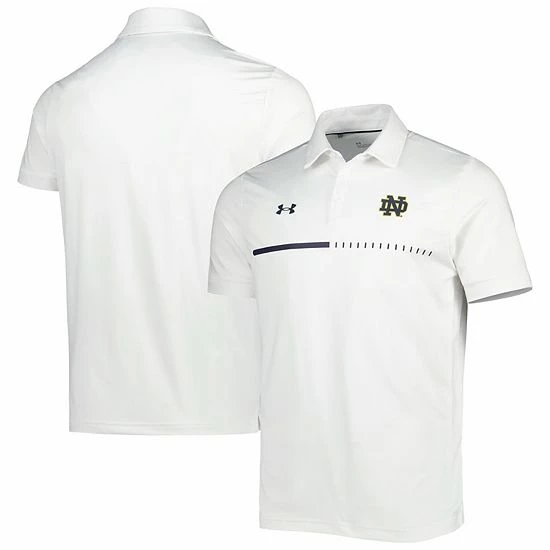 Men's Under Armour White Notre Dame Fighting Irish Title Performance Polo 2 Men's Under Armour White Notre Dame Fighting Irish Title Performance Polo - Image 2
